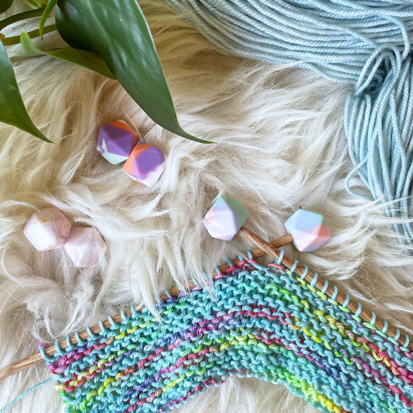 Marble Hexagon Stitch Stoppers