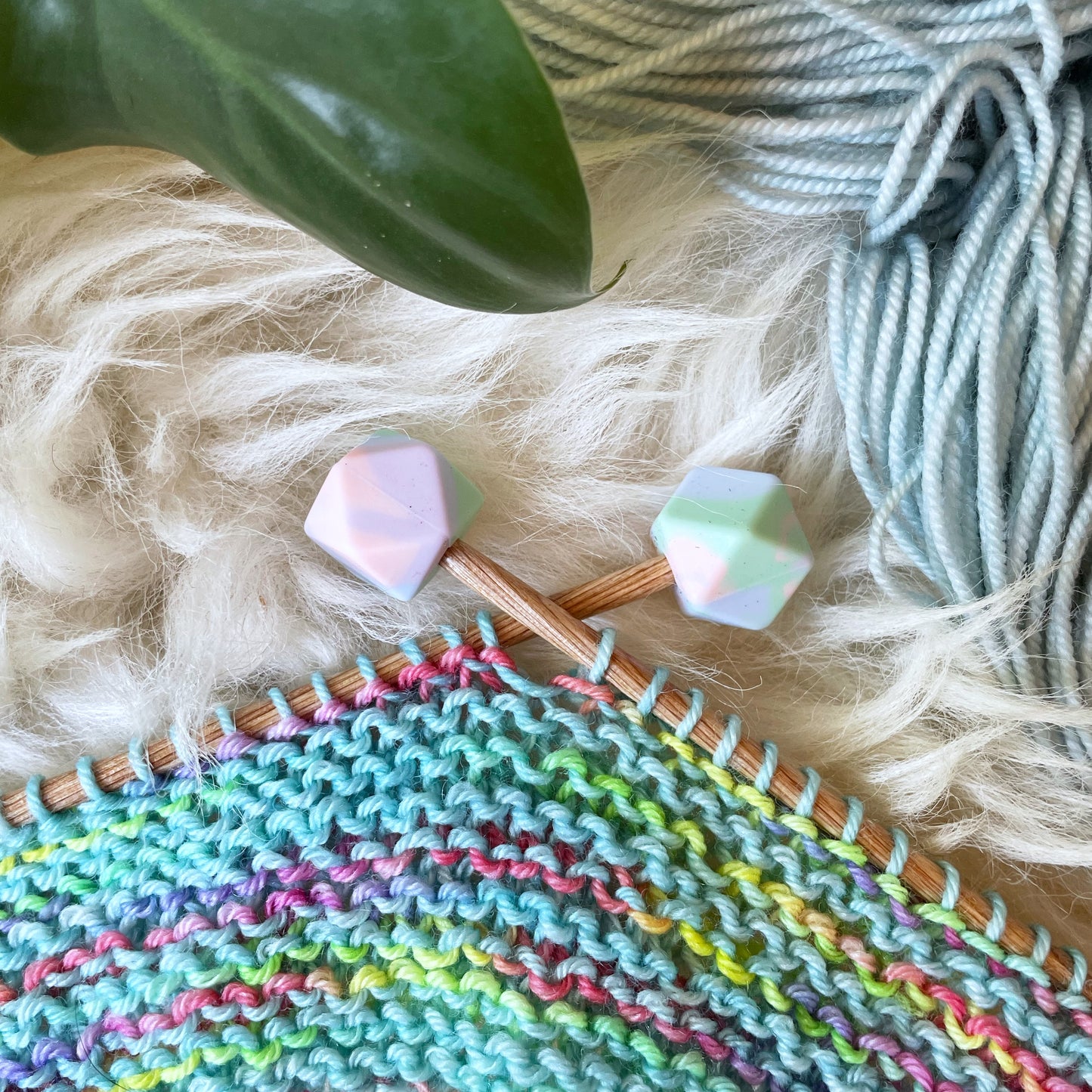 Marble Hexagon Stitch Stoppers