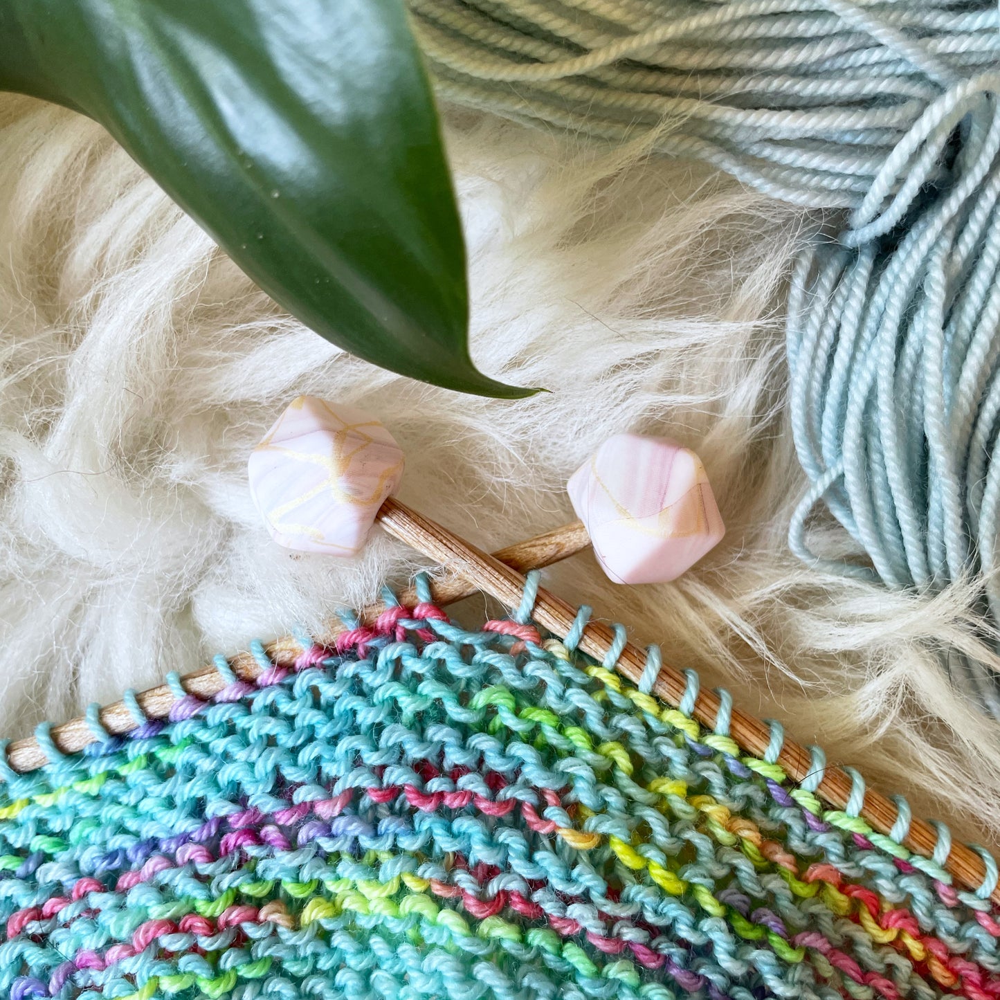 Marble Hexagon Stitch Stoppers