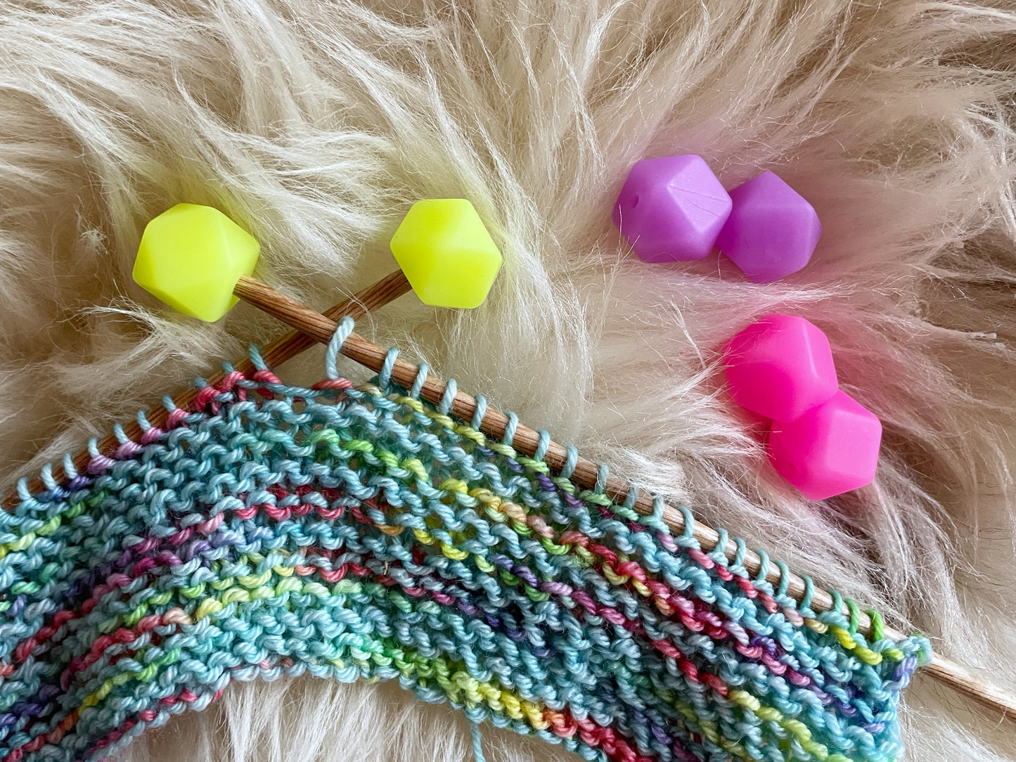 Neon Glow-in-the-Dark Hexagon Stitch Stoppers