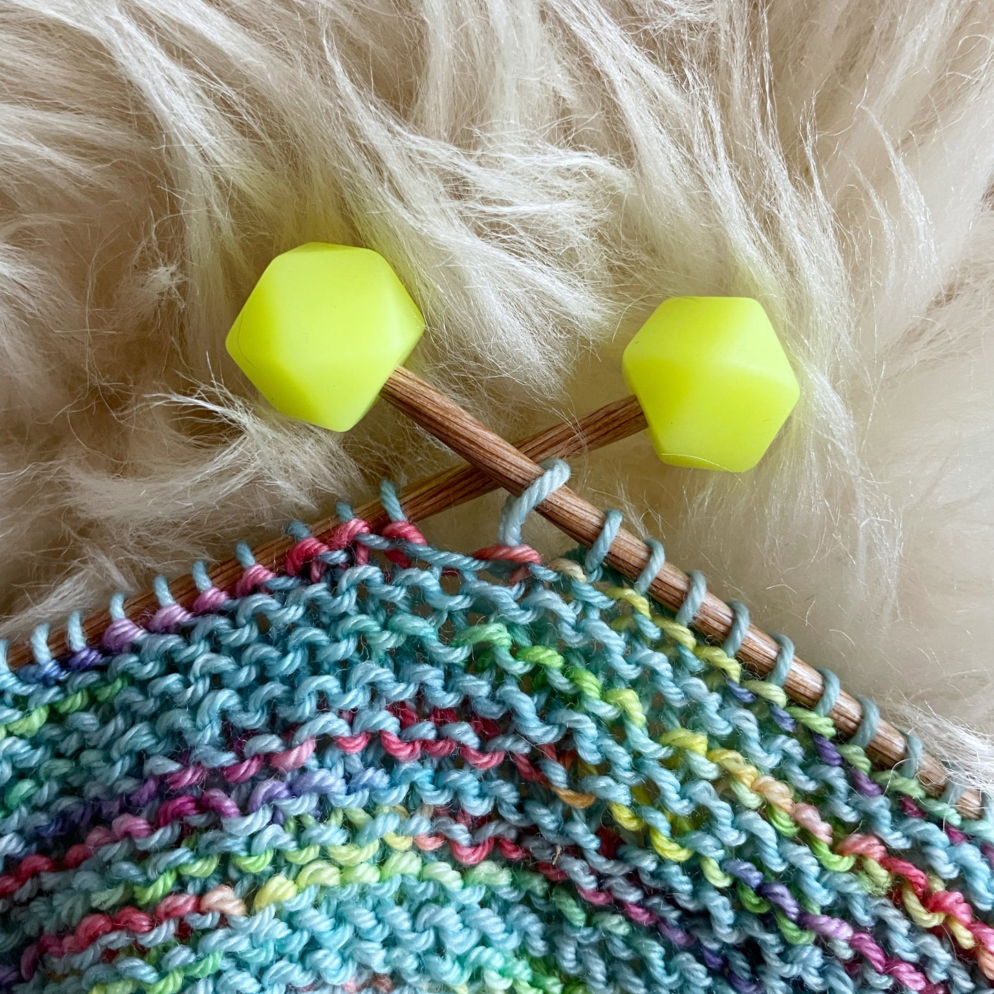 Neon Glow-in-the-Dark Hexagon Stitch Stoppers