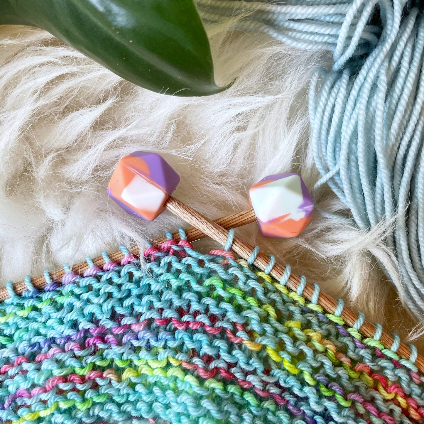 Marble Hexagon Stitch Stoppers