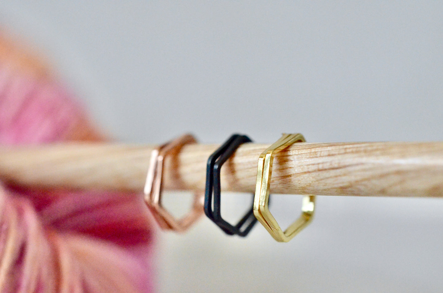 Hexagon Stitch Marker Set