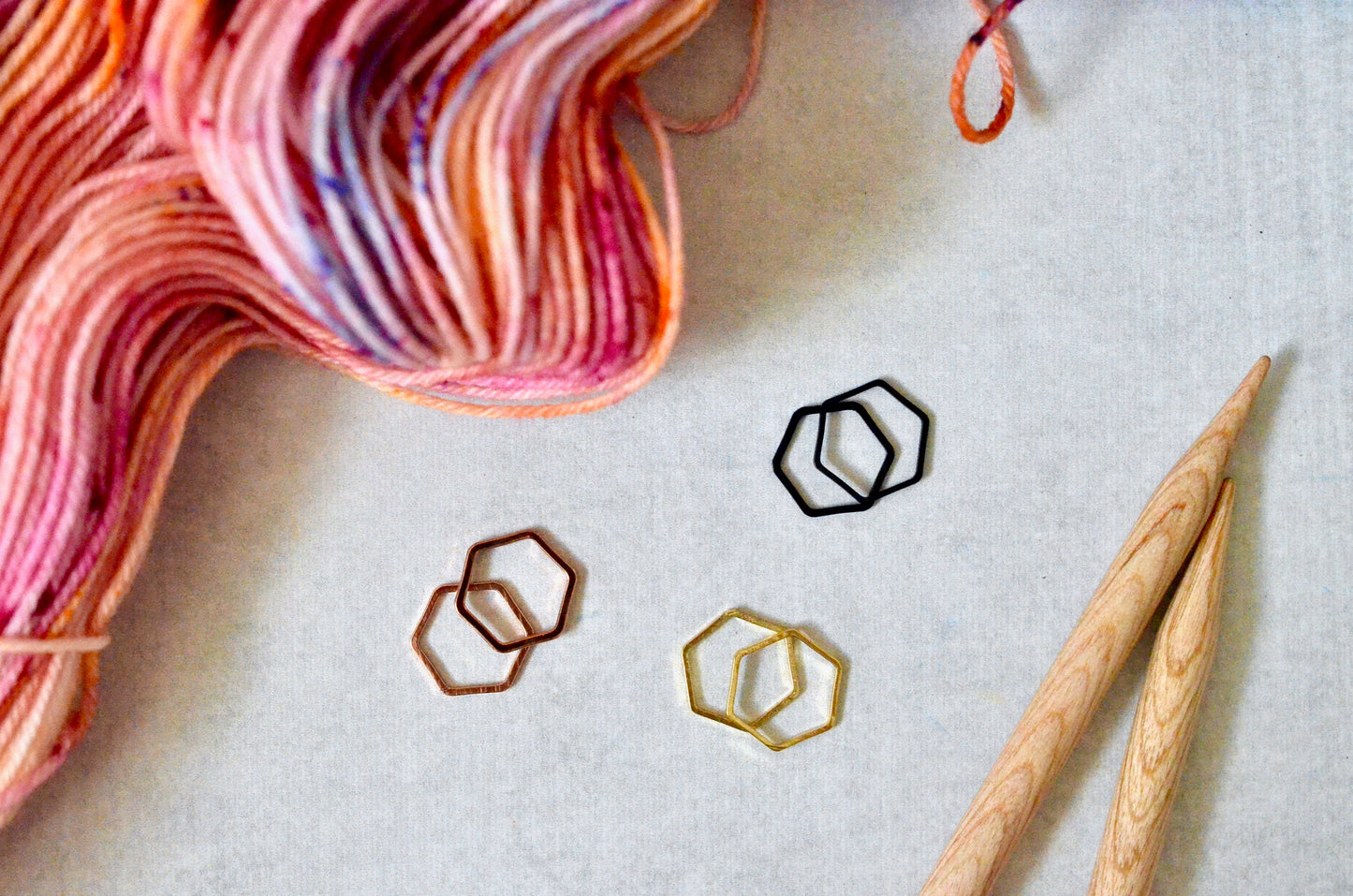 Hexagon Stitch Marker Set